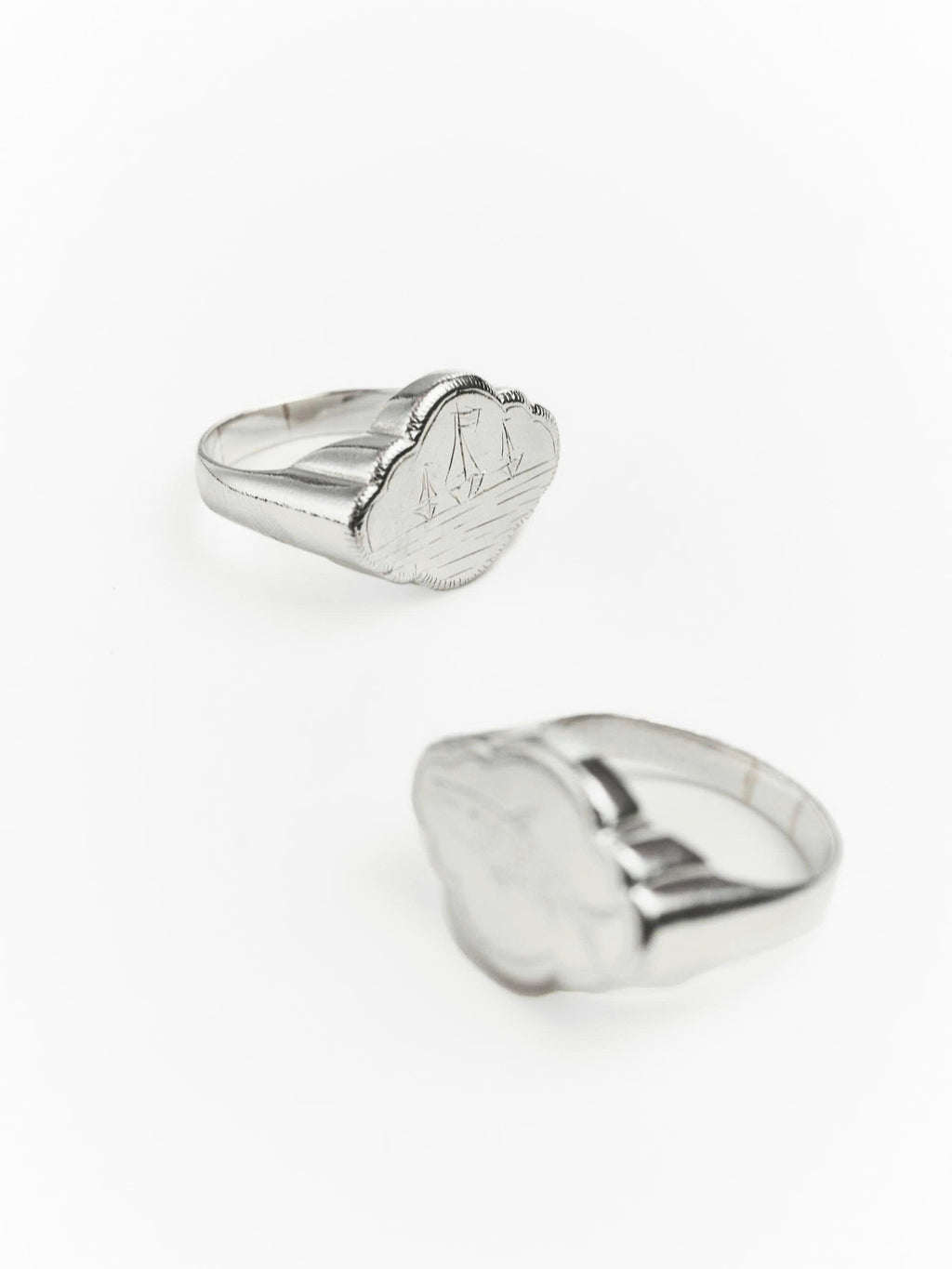 Nhẫn bạc Sterling hình ba chiếc thuyền buồm