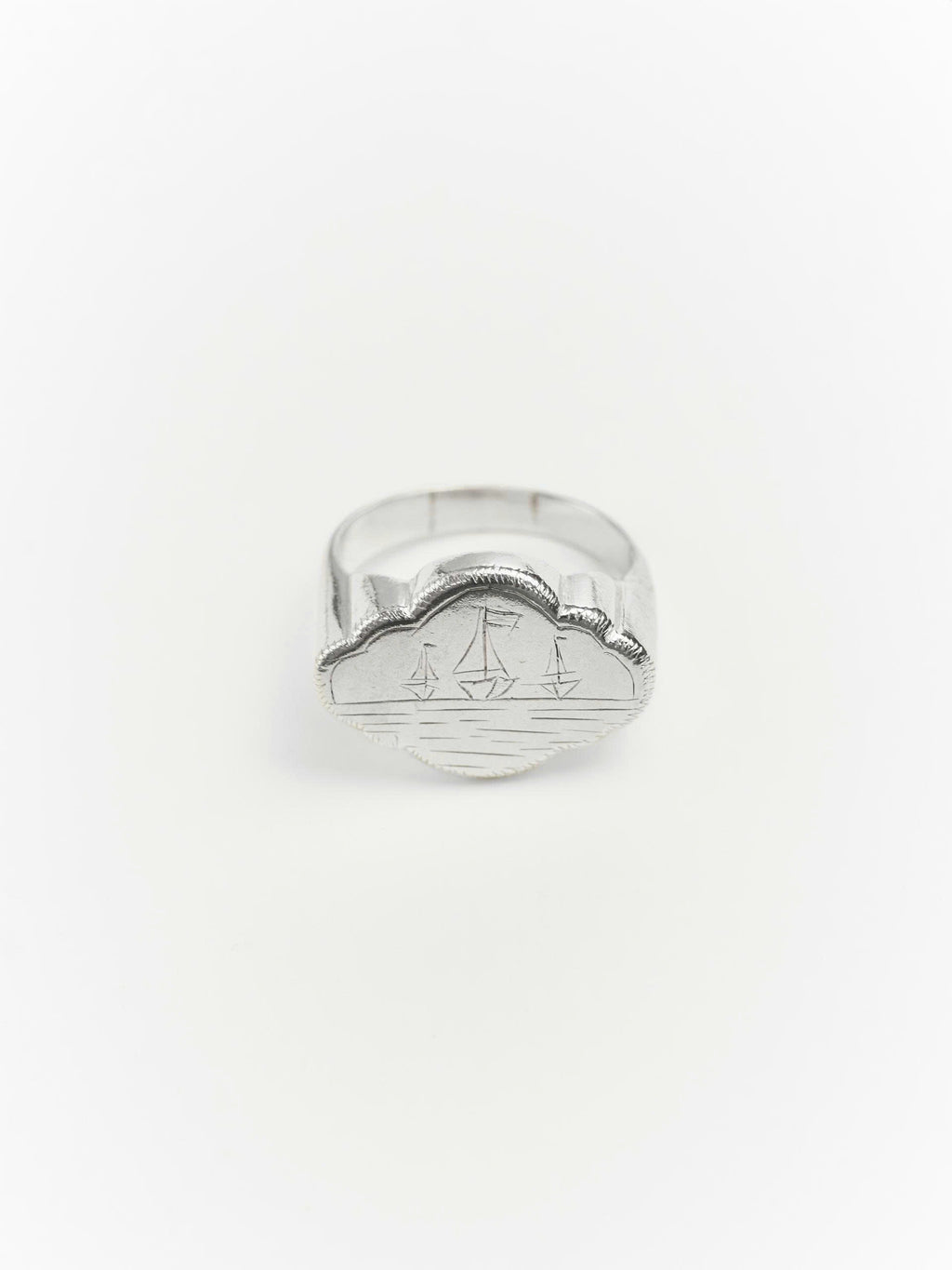 Nhẫn bạc Sterling hình ba chiếc thuyền buồm