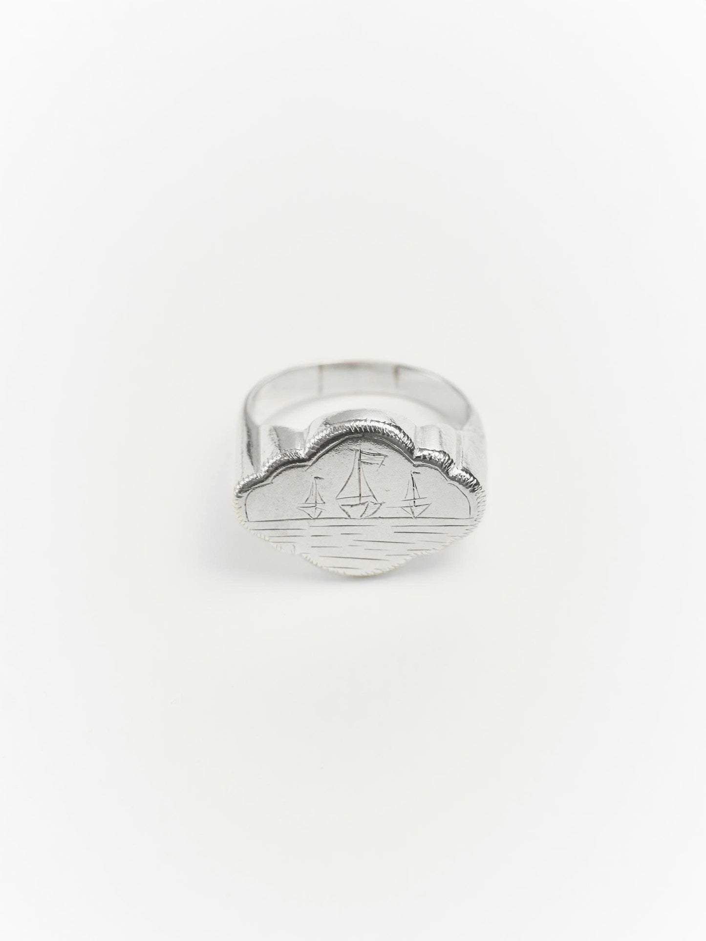 Nhẫn bạc Sterling hình ba chiếc thuyền buồm