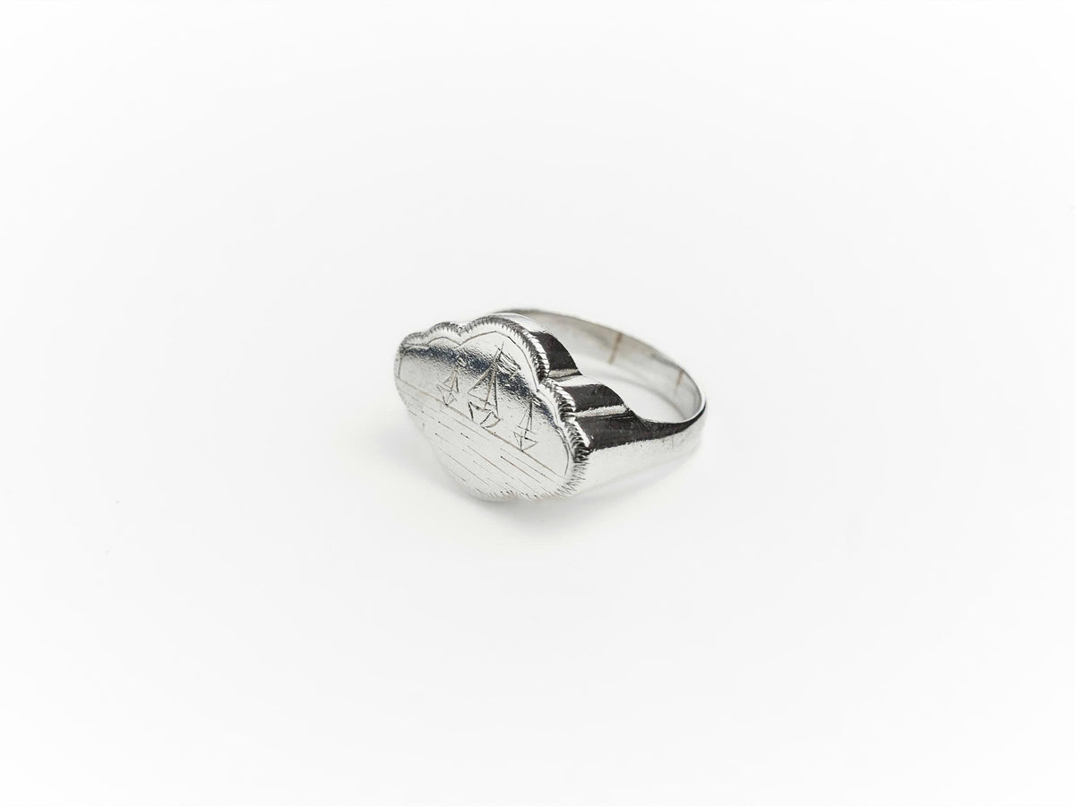 Sterling Silver Three Sailboats Signet Ring