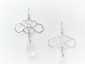 Hoa Cuc Earrings With Frosted Quartz